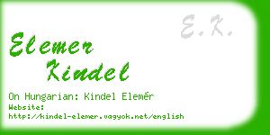 elemer kindel business card